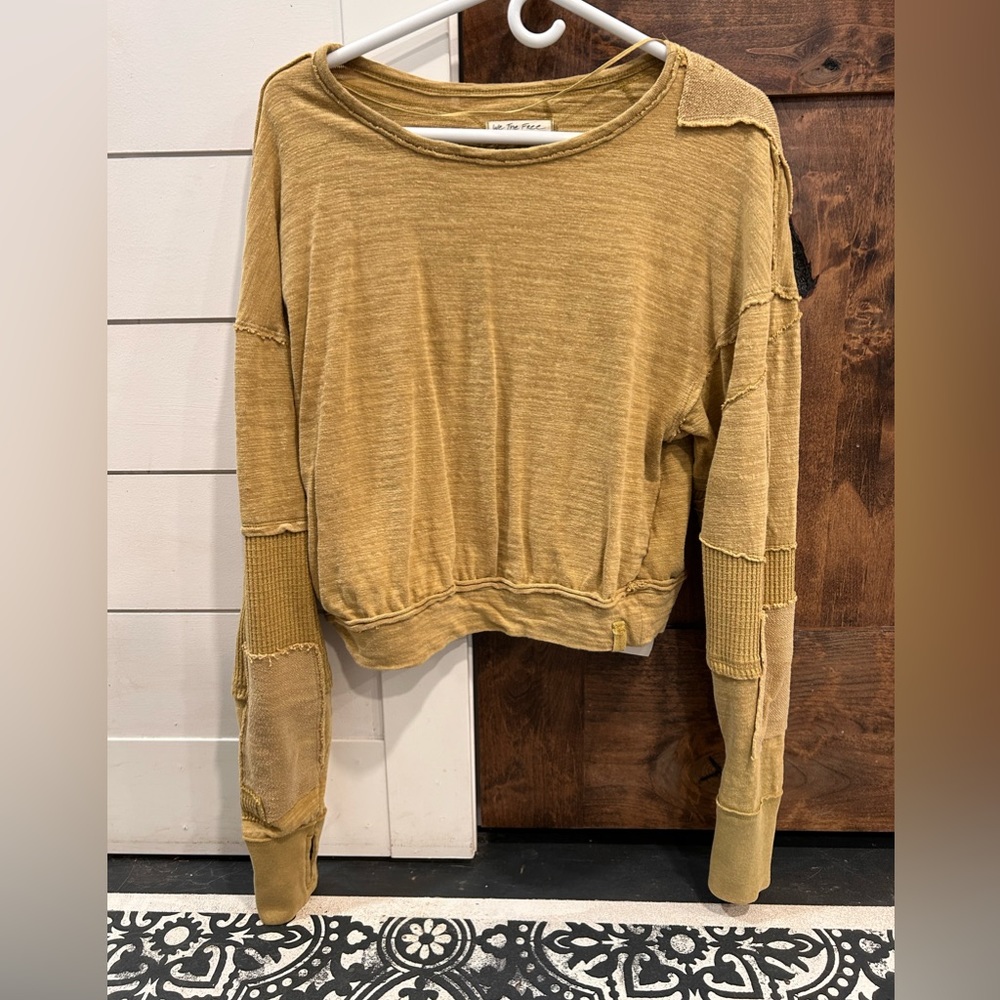 Free People Patchwork Crewneck Small S